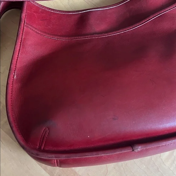 COACH K8D 9047 Ergo One Handle Bag Red Leather 1990 Vintage Rare find! - Picture 6 of 12